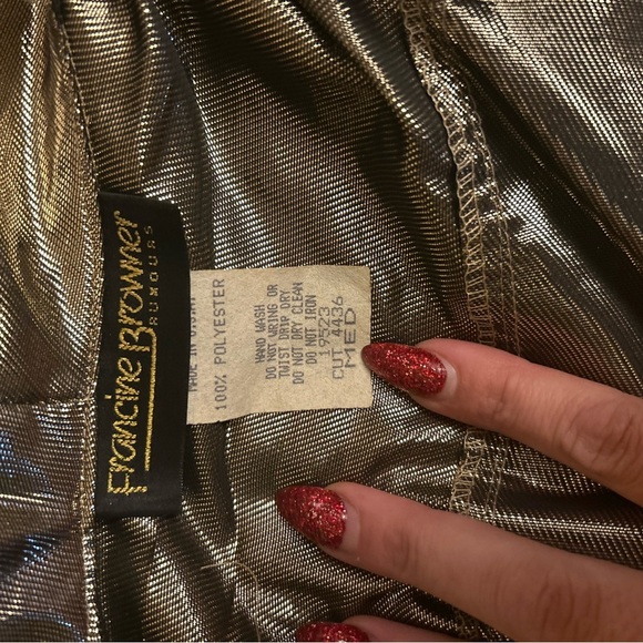 Francine Browner Metallic Blazer Gold Vintage 80s - Picture 4 of 5